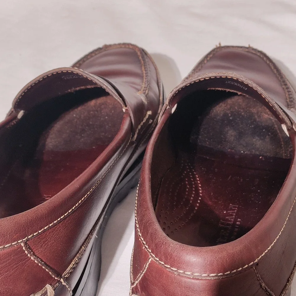 Cole Haan Country Mens Brown Leather Lug Sole Penny Loafers 10.5 D - Imperfect